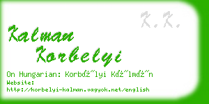 kalman korbelyi business card